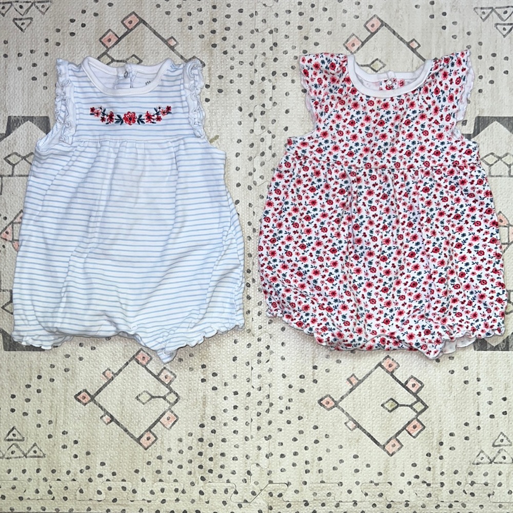 Little Me bubble romper set of 2